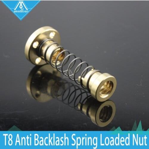 1pcs T8 Anti Backlash Spring Loaded M8 Nut Elimination Gap Nut for 8mm Acme Threaded Rod Lead M8 Screws DIY CNC 3D Printer Parts