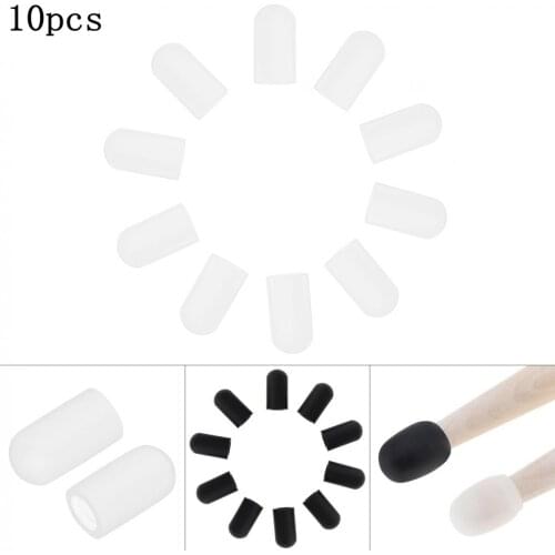 10pcs Silicone Drum Stick Sleeves Stick Head Protective Mute Cover Cap for Jazz Snare Electronic Dumb Drum Exercise