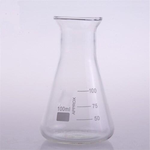 100ml,Glass Erlenmeyer Flask,Glass Conical Flask,Bell Mouth Neck ,Laboratory Glassware