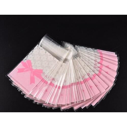 100pcs Mini Flower Lace Self Adhesive DIY Cookie Candy Package Souvenir Gift Valve Bags