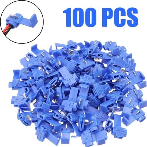 100pcs Scotch Lock Electric Wire Cable Connectors Quick Splice Crimp Terminals without Breaking Line for Crimp Electrical Part
