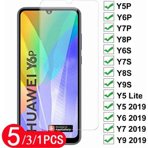 5/3/1Pcs for huawei y9 prime y9s y9A y8s y8p y7 y6 pro 2019 y6s y5 lite 2018 tempered glass phone screen protector protective