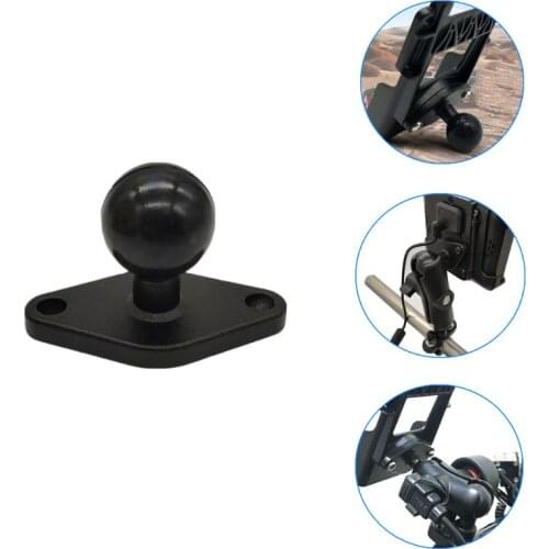 Aluminum Alloy Motorcycle Fixing Stand Bracket Plate Rubber Ball Head Adapter for Mobile Phone GPS P82A