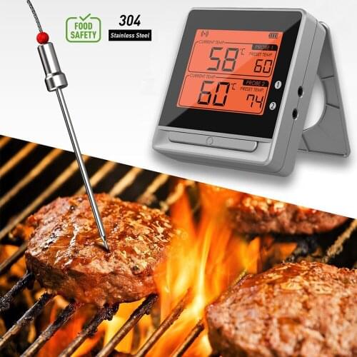 AidMax Mini5 Wireless Digital LCD Display BBQ Thermometer Kitchen Barbecue Digital Probe Meat Thermometer BBQ Temperature Tool