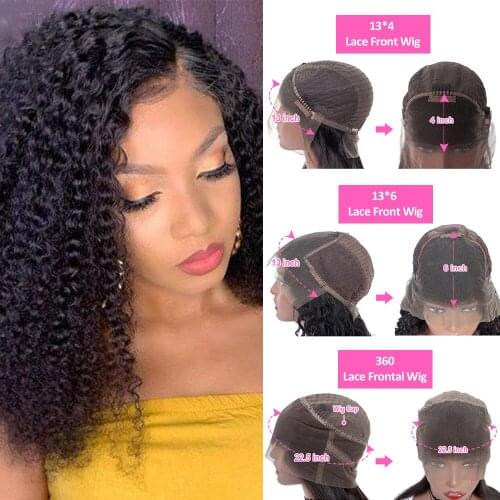 Brazilian Afro Kinky Curly Lace Wigs Invisible 13x6 13x4 Lace Front Human Hair Wigs For Black Women Pre Plucked Remy Hair Wig