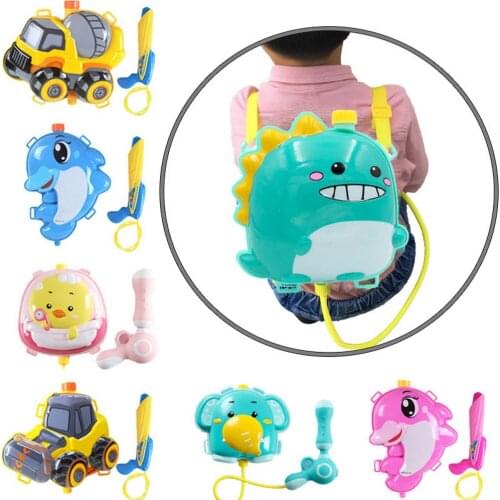 Childrens Backpack Water Gun Cartoon Large-capacity Pull-type Pneumatic Water Gun Water Fight On The Beach