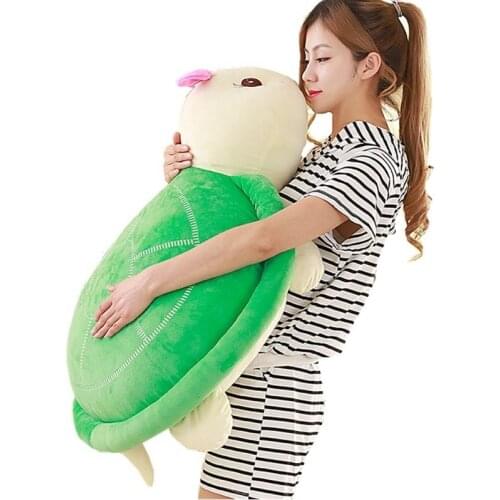 Dorimytrader Big Animal Turtle Plush Toy Big Soft Anime Tortoise Pillow Doll Gift for Kids Decoration 60cm 95cm DY61981