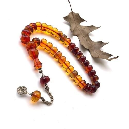 Serenity Rosary Two Colors Transparent Amber Squeezing Coarse Oversized Wheel Cutting Gu