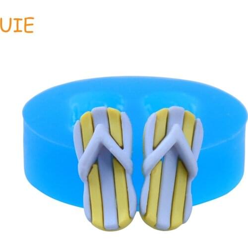 FYL512U 21.2mm Flip Flops Sandals Shoes Silicone Mold - Sugarcraft, Fondant, Resin Clay, Chocolate, Dollhouse, DIY Handmade Mold