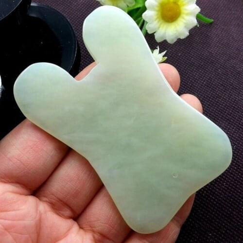 Natural Jade Guasha Board Massage Tool SPA Scraper Stone Facial Anti-wrinkle Treatment Back Health Care #275383