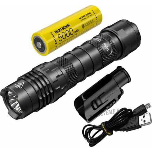 NITECORE P10iX Compact Flashlight Max 4000 Lumens Beam Distance 158 M Rechargeable Tactical Torch light with NL2150HPi Battery