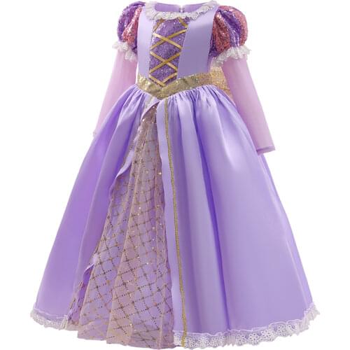 Little Girls Princess Aurora Costume Winter Off Shoulder Sleeping Beauty Halloween Party Dress Up Children Birthday Pink Clothes
