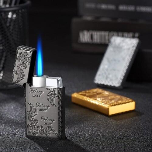 Cool Creative Dargon Straight Into Butane Gas Lighters Pattern Windproof Inflatable Lighter Gadgets for Men Cigarette Lighter