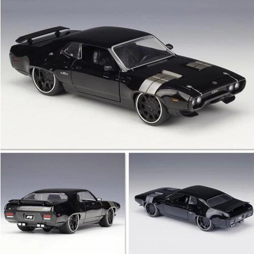22CM 1:24 Scale Metal Alloy 1972 DOMS PLYMOUTH GTX Fast Racing Car Model Diecast Vehicles Toy F Children Collection