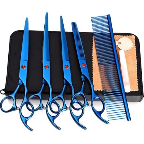 6 Inches Curved Thinner Bending Pet Grooming Scissors Set 4 Piece Custom Logo Barber Scissors