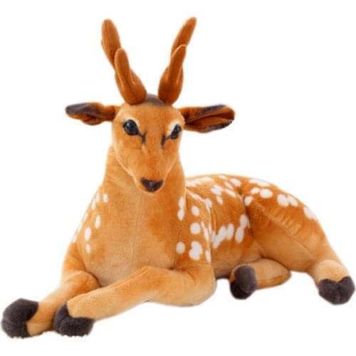 30-75cm Creative New Sika Deer Stuffed Plush Doll Grown-up Gift Home Deco Mule Deer Beautiful Animal Simulation Good Quality