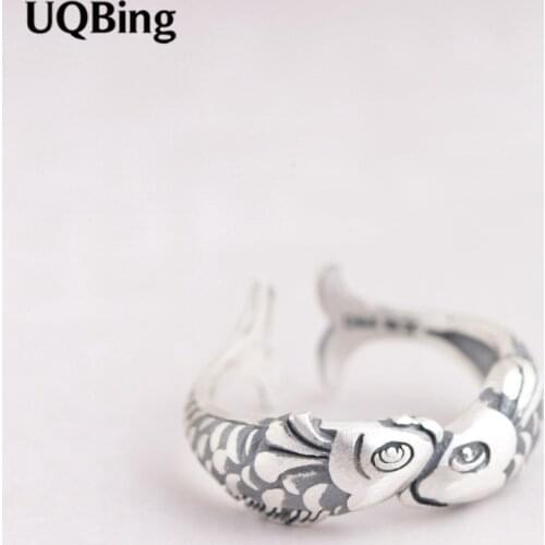 New Arrivals Double Fish Open Rings 925 Sterling Silver Rings For Girl Women Gift Jewelry