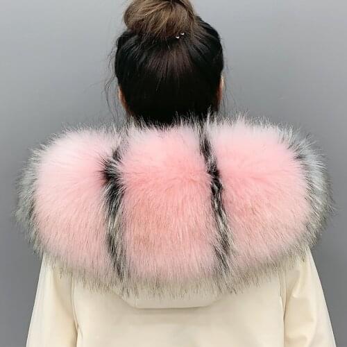 Super large wide faux raccoon fur collar women men winter jacket decorative fur collar extra big new color fur scarves