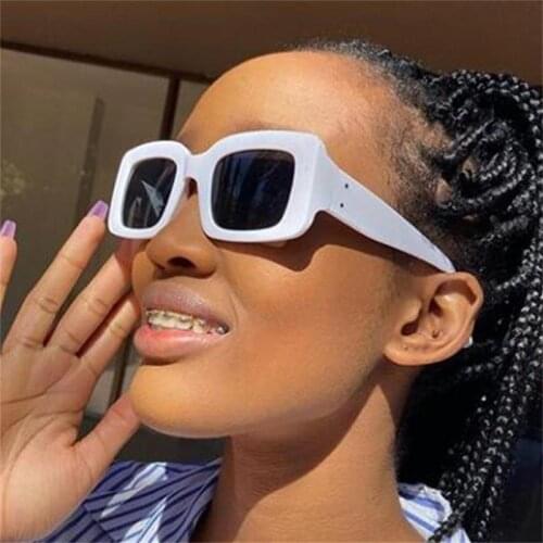 Sexy White Square Sunglasses Women Luxury Brand Big Frame Thick Sun Glasses Vintage Oversized Shades Oculos Gafas Blue Leopard