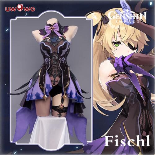 PRE-SALE UWOWO Game Genshin Impact Cosplay Fischl Costume Outfits Dress Halloween Carnival Uniforms