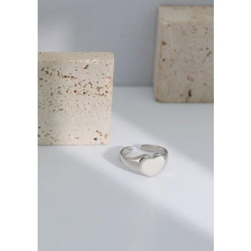 Real 925 Sterling Silver Cute Heart Rings For Women Jewelry 2021, Elegant Adjustable Finger Ring Woman Best Friends Gifts