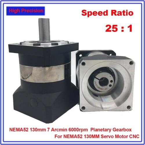 Gearbox 25:1 Speed Ratio 120MM Planetary Reducer 22MM Input Gearbox Reducer for NEMA52 130MM Servo Motor CNC High Precision