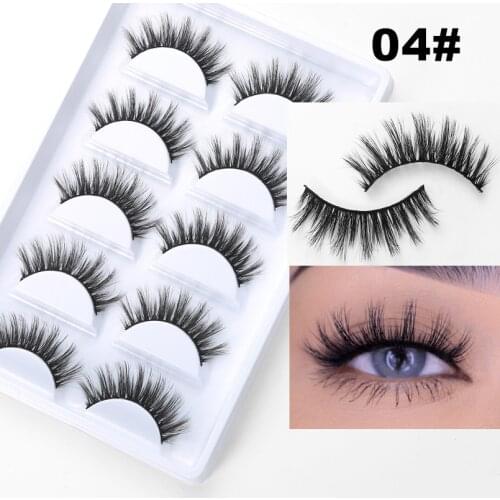 New 5Pairs 3D Mink Lashes False Eyelashes Natural/Thick Long Eye Lashes Wispy Makeup Beauty Extension Tools