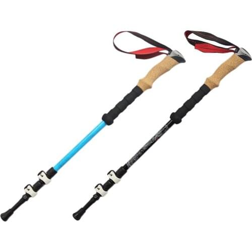 TREKPRO Telescopic Adjustable Carbon Cork Outdoor Hiking Walking Stick Trekking Pole Ultralight Climbing Stick