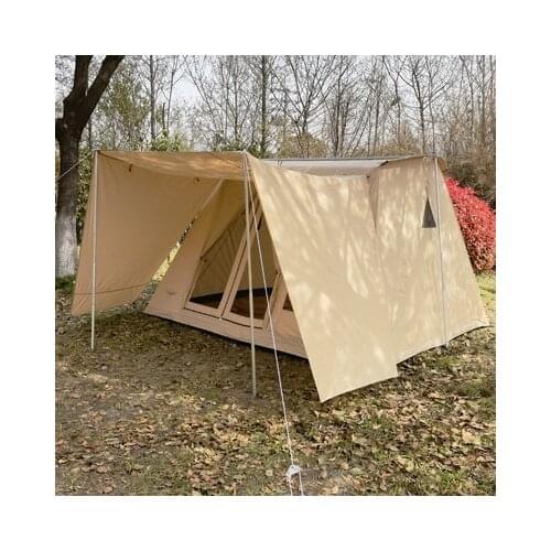 Outdoor Glamping Cotton Fabric Cloth Roof Top Tent 5-8 Person with Rainfly Camping Gear Equipment