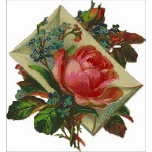 Rose Flower Needlework Cross stitch for Embroidery kits,14CT unprinted Patterns Cross-Stitching,DIY Handmade
