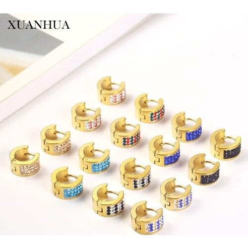 XUANHUA Stainless Steel Jewelry Woman Hoop Earrings Korean Stream Earings Fashion Jewelry Accessories Free Shipping