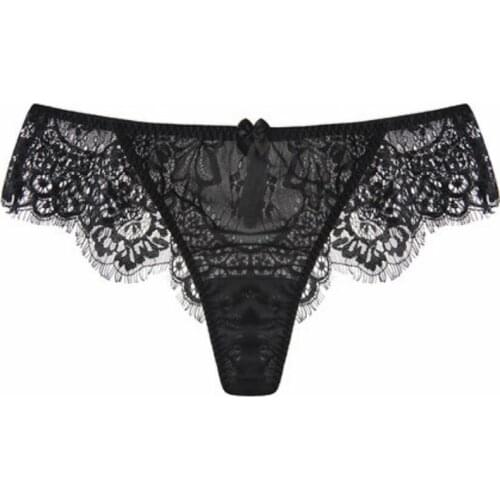 Bogeda Silk Underwear Women high quality sexy black panties floral lace thong lingerie silk G-string Women Free Shipping
