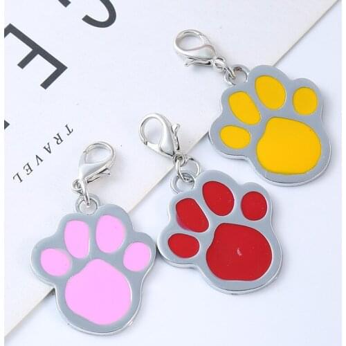 Dog Tags Cat Puppy Pet ID Name Dog Collar Tag Pendant Paw Bone Glitter Pendant Pet Accessories