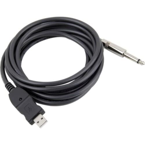 1pcs Drop Shipping 3M Guitar Bass 1/4'' USB TO 6.3mm Jack Link Connection Instrument Cable new