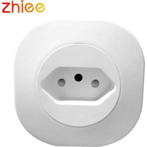 16A Brazil Standard Wifi Smart Plug with Power Monitor, Smart Life APP Smart Socket Voice Works for Google Home, Alexa