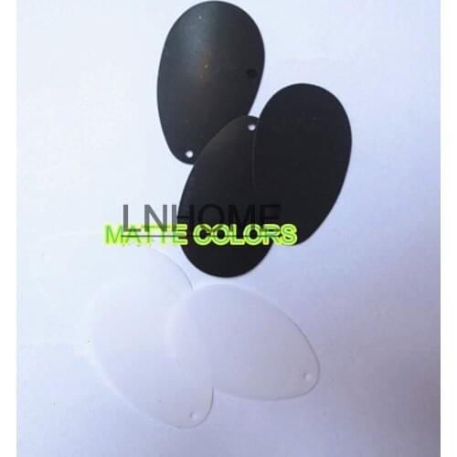 200pcs/lot 18*30mm Large Oval Egg Dull Sequins PVC Flat With Side Hole Belly Dance Garment Accessory Matte Black White Frosted
