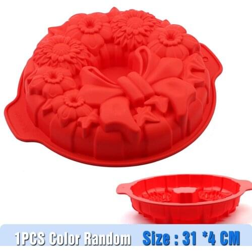 2019 Silicone cake Flower Pan Silicone Cake Mold chiffon Baking Tools Chiffon Cake Round Pizza Pan Large mold for cake mold