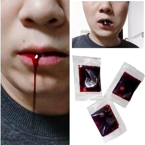 3ml Transparent Clear Material Blood Halloween Vampire Pouch Props