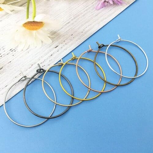 50pcs Hoops Earrings Big Circle Ear Wire Charms Hoops Earrings Wires Handmade Jewelry Pendant For DIY Craft Metal Accessories