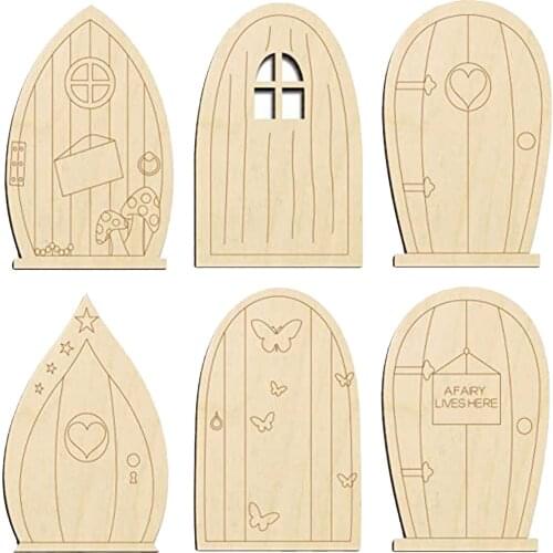 6 Designs Fairy Garden Doors Craft Decor Fairy Windows Home Indoor Ornament