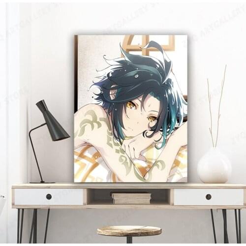 Anime Figure Genshin Impact Poster XIAO Decoration Art Decor Painting Home Decor Poster Room Wall Decor Canvas Quality Poster