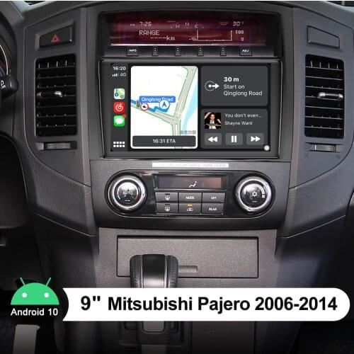 9" Android 10 Car Navigation System Central Multimedia 1 din Autoradio Wireless Carplay WIFI 4G For Mitsubishi Pajero 2006-2014