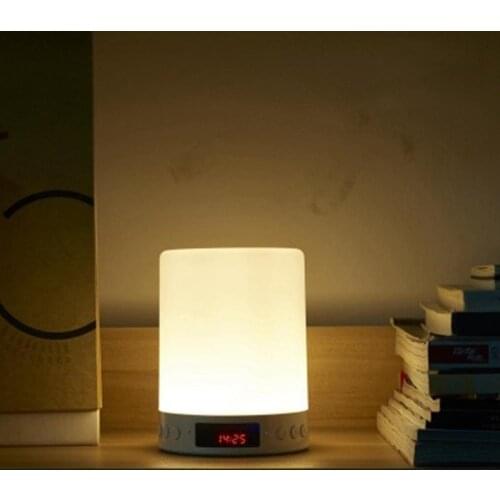 LED Light Wireless Bluetooth Speaker FM Radio Clock Mic Stereo Music Player
