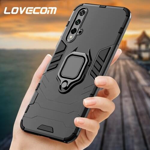 LOVECOM Armor Magnetic Ring Car Holder Case For Huawei P30 Pro P20 Lite Mate 20 Pro Lite Shockproof Bumper Soft Phone Back Cover