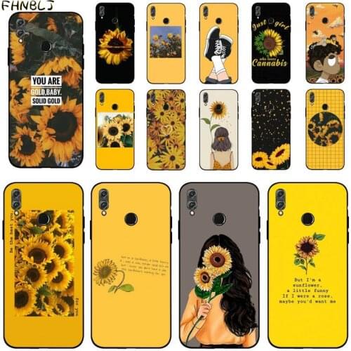 FHNBLJ Great Art aesthetic Yellow Flower CartoonGirl Phone Case for Huawei Honor 8 x 9 10 20 V 30 pro 10 20 lite 7A 9lite