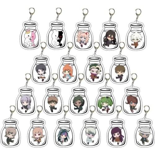 Danganronpa Double Sided Acrylic Keychain Fans Collection Anime Game Figures Nanami ChiaKi Nagito Komaeda Key Chain Cute