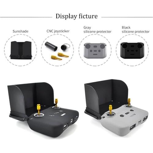 For DJI Mavic Air 2 Drone Part Remote Control Gold Joystick Rocker Protective Cover Sunshade Extension Accessories 3pcs/set