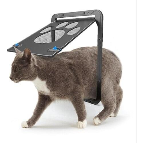 Pet Door New Safe Lockable Magnetic Screen Outdoor Dog Cat Window Gate House Enter Freely Fashion Pretty Garden Easy Install