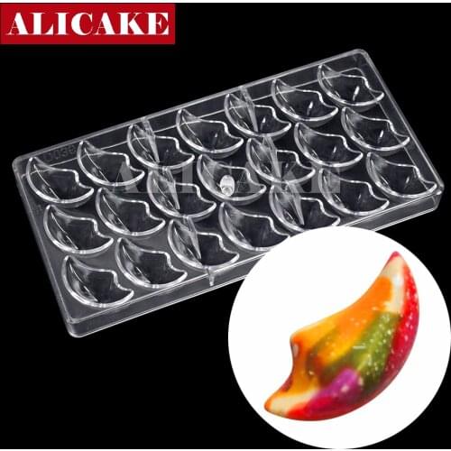 Chocolate Mold Polycarbonate Crescent Moon Shape Form Tray Cake Mold For Chocolate Bakery Cake Decorating Baking Pastry Tools