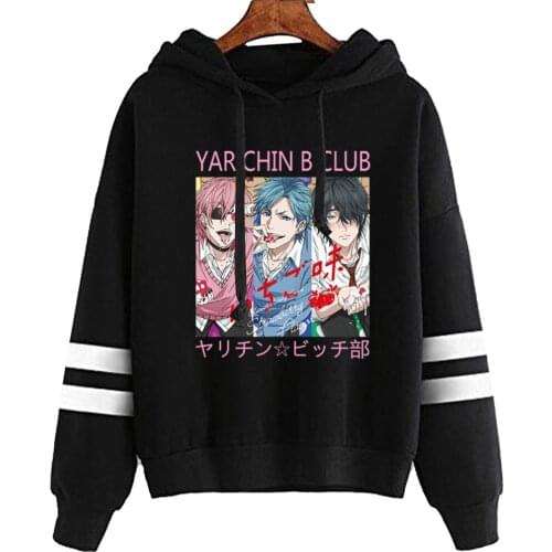 Hot Anime Yarichin B Club Hoodies Loog Sleeve Streetswear Men Women Unisex Pullover Tops